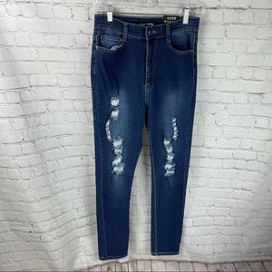 NWT Fashion Nova High Waisted Distressed Jeans Sz 11/12